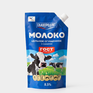 «Главпродукт», молоко цельное сгущенное с сахаром, 270 г «Главпродукт», молоко цельное сгущенное с сахаром, 270 г