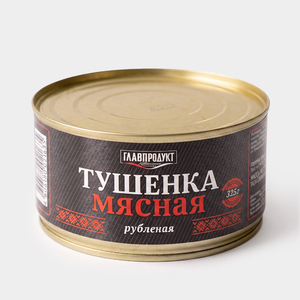 Тушенка мясная рубленая из говядины и свинины «Главпродукт», 325 г