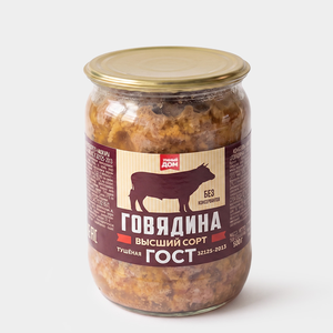 Говядина тушеная, высший сорт «Умный дом», 500 г