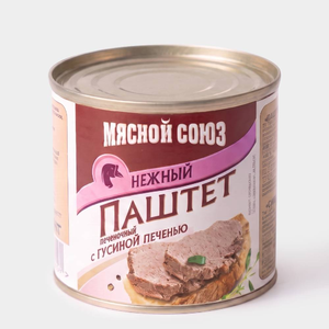Паштет печеночный «Нежный» с гусиной печенью «Мясной союз», 240 г