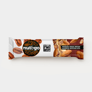 «Nut&Go», батончик с миндалём, пеканом, карамелью, морской солью, 36 г