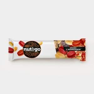 «Nut&Go», батончик с арахисом и мармеладом, 42 г