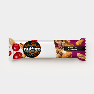 «Nut&Go», батончик «Миндаль и клюква», 36 г «Nut&Go», батончик «Миндаль и клюква», 36 г