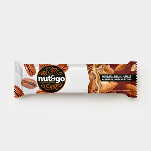 «Nut&Go», батончик с миндалём, пеканом, карамелью, морской солью, 36 г