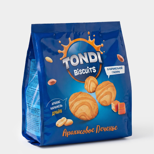 «Tondi», арахисовое печенье в карамельной глазури, 120 г «Tondi», арахисовое печенье в карамельной глазури, 120 г