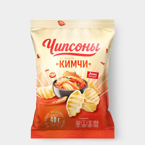 «Чипсоны», чипсы со вкусом кимчи, 40 г «Чипсоны», чипсы со вкусом кимчи, 40 г