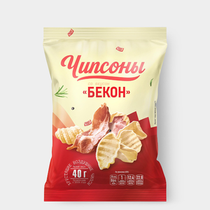 «Чипсоны», чипсы со вкусом бекона, 40 г «Чипсоны», чипсы со вкусом бекона, 40 г