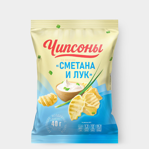 «Чипсоны», чипсы со вкусом сметаны и лука, 40 г «Чипсоны», чипсы со вкусом сметаны и лука, 40 г