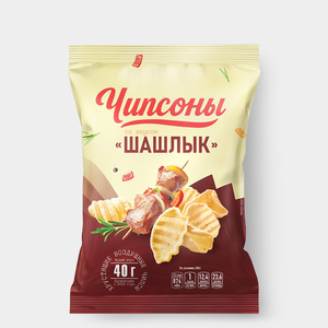 «Чипсоны», чипсы со вкусом шашлыка, 40 г «Чипсоны», чипсы со вкусом шашлыка, 40 г
