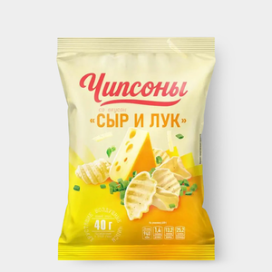 «Чипсоны», чипсы со вкусом нежного сыра с луком, 40 г «Чипсоны», чипсы со вкусом нежного сыра с луком, 40 г