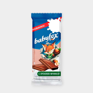 «BabyFox», молочный шоколад с ореховой начинкой, 24 г «BabyFox», молочный шоколад с ореховой начинкой, 24 г