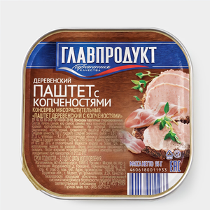 «Главпродукт», паштет «Деревенский» с копченостями, 95 г