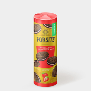 «Forsite», печенье-сэндвич с шоколадно-клубничным вкусом, 220 г