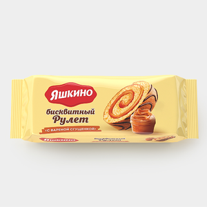 «Яшкино», рулет бисквитный «C варёной сгущёнкой», 200 г