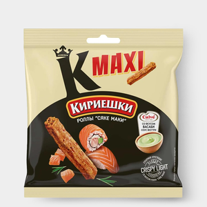«Кириешки Maxi», сухарики со вкусом  роллов «Сяке маки» и с соусом со вкусом васаби «Calve», 75 г