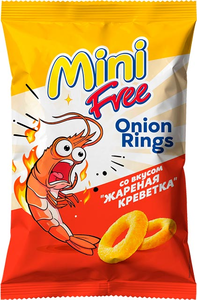«Mini Free», луковые кольца со вкусом «Жареная креветка», 45 г