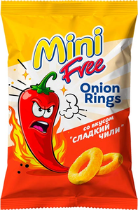 «Mini Free», луковые кольца со вкусом «Сладкий чили», 45 г