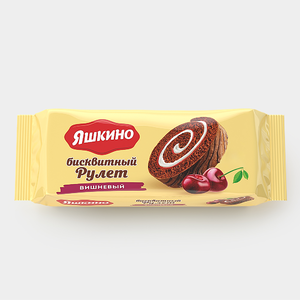 «Яшкино», рулет бисквитный вишнёвый, 200 г