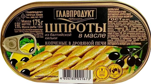 «Главпродукт», шпроты в масле из балтийской кильки, 175 г
