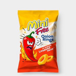 «Mini Free», луковые кольца со вкусом «Сладкий чили», 45 г