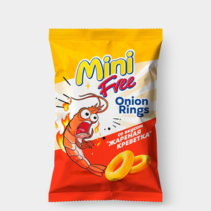 «Mini Free», луковые кольца со вкусом «Жареная креветка», 45 г «Mini Free», луковые кольца со вкусом «Жареная креветка», 45 г