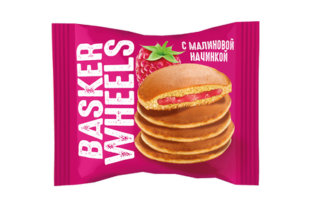 «Basker Wheels», панкейк с желейной начинкой со вкусом малины, 36 г