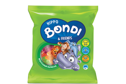 «HIPPO BONDI & FRIENDS», мармелад жевательный с соком ягод и фруктов, 30 г