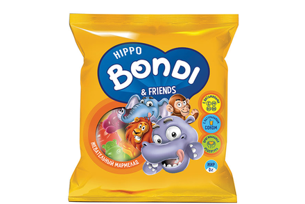 «HIPPO BONDI & FRIENDS», мармелад жевательный с соком ягод и фруктов, 70 г