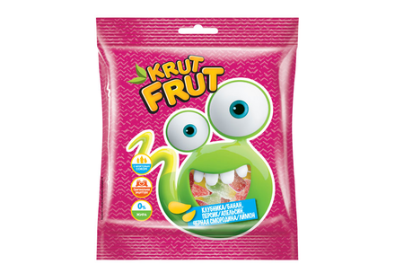«KrutFrut», мармелад жевательный в форме забавных змеек в посыпке с легкой кислинкой, 70 г