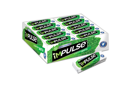 «Impulse», жевательная резинка со вкусом «Мята», без сахара, 14 г