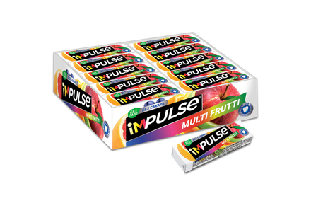 «Impulse», жевательная резинка со вкусом Multi-Frutti, без сахара, 14 г