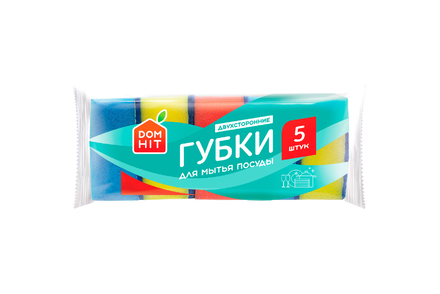 «DOMHIT», губки для мытья посуды Максима, 5 шт, 30 г «DOMHIT», губки для мытья посуды Максима, 5 шт, 30 г