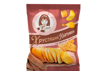«Хрустящий картофель», чипсы со вкусом сыра, произведены из свежего картофеля, 70 г