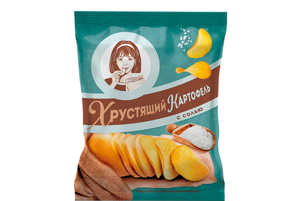 «Хрустящий картофель», чипсы с солью, произведены из свежего картофеля, 70 г