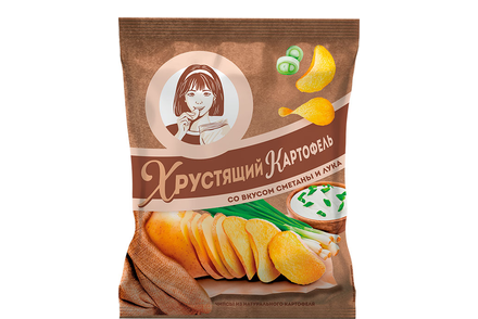 «Хрустящий картофель», чипсы со вкусом сметаны и лука, произведены из свежего картофеля, 70 г