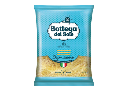 «Bottega del Sole», макаронные изделия «Вермишель», 400 г