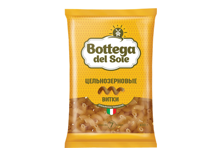 «Bottega del Sole», макаронные изделия «Витки», цельнозерновые, 400 г