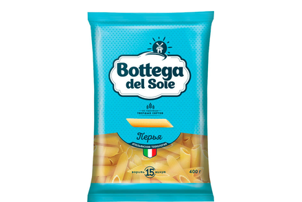«Bottega del Sole», макаронные изделия «Перья», 400 г
