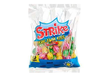 «Strike», карамель на палочке «Кислый kiss», 565 г