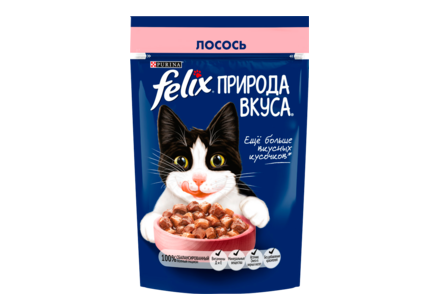 Корм для кошек «Felix» Природа вкуса, с лососем, 75 г