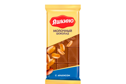 «Яшкино», шоколад молочный с арахисом, 90 г