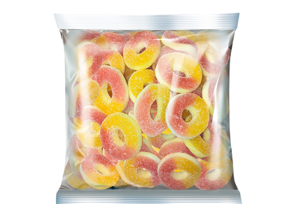 «KrutFrut», мармелад жевательный «Колечки со вкусом персика» (упаковка 0,5 кг)