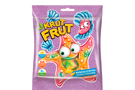 «KrutFrut», мармелад жевательный «Звездочки со вкусом персика и апельсина», 100 г