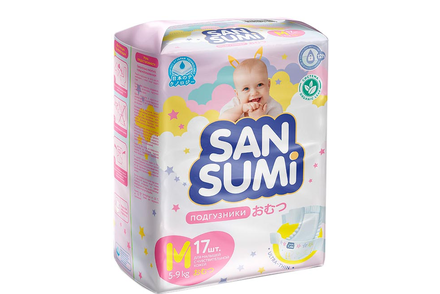 Подгузники, размер M (5-9 kg) «Sansumi», 520 г Подгузники, размер M (5-9 kg) «Sansumi», 520 г