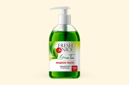 Жидкое мыло для рук «Fresh&Nice» с ароматом зеленого чая, 500 мл Жидкое мыло для рук «Fresh&Nice» с ароматом зеленого чая, 500 мл