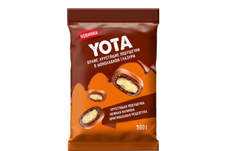 «Yota», драже хрустящие подушечки с молочной начинкой в шоколадной глазури (упаковка 0,5 кг)