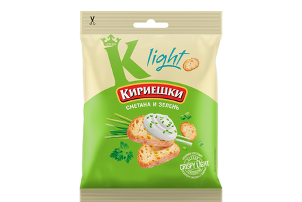 «Кириешки Light», сухарики со вкусом сметаны и зелени, 33 г