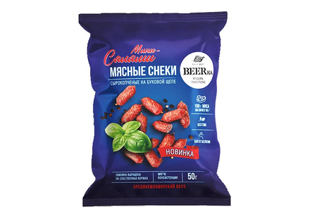 «Beerka», мясные снеки «Мини-салями», 50 г