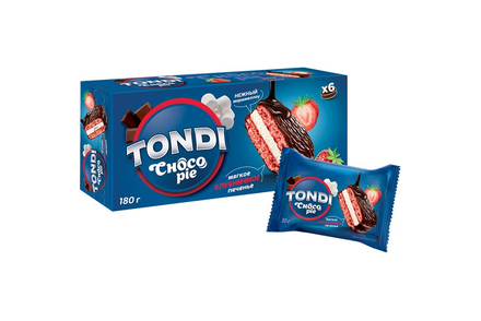 «Tondi», choco Pie клубничный, 180 г