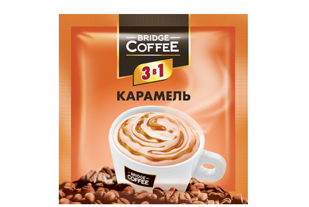 «Bridge Coffee», напиток кофейный 3 в 1 с карамелью, 20 г